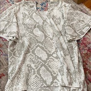 snakeskin print blouse